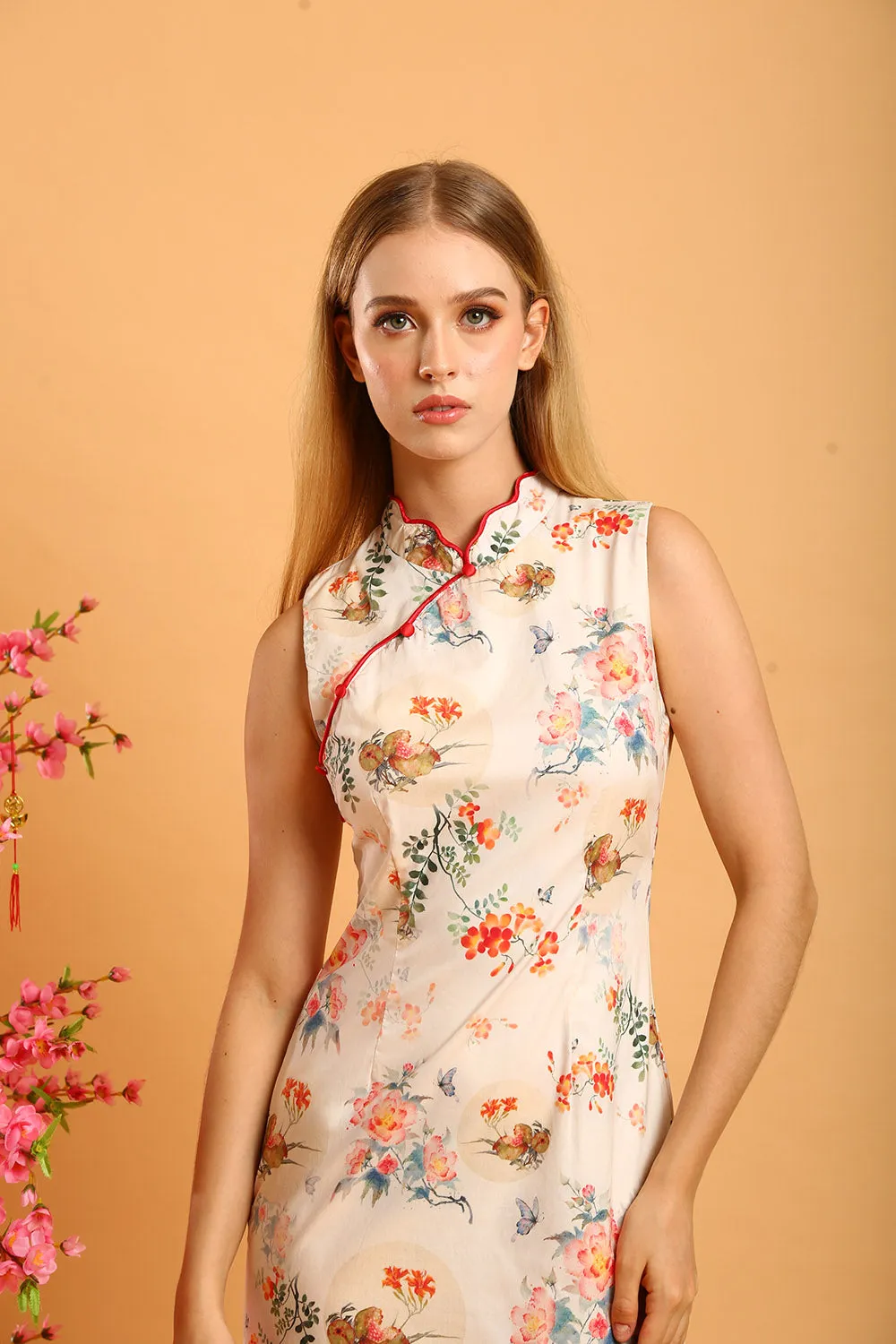 Rosalia Cheongsam in Mandarin Floral