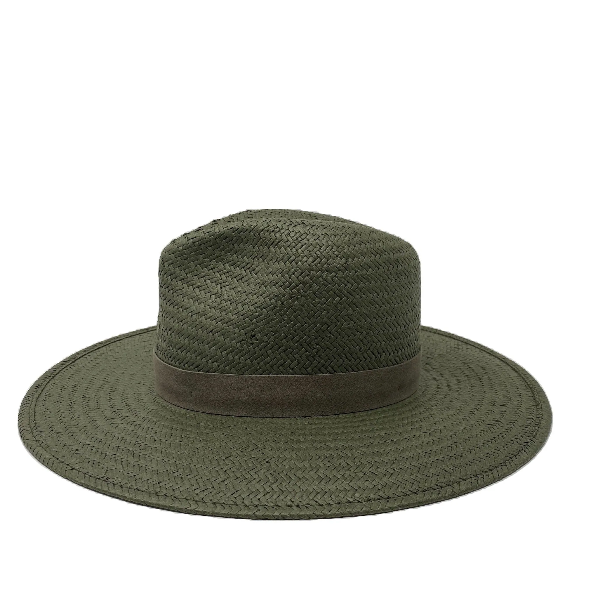 SAN SEBASTIAN PACKABLE STRAW FEDORA ARMY GREEN