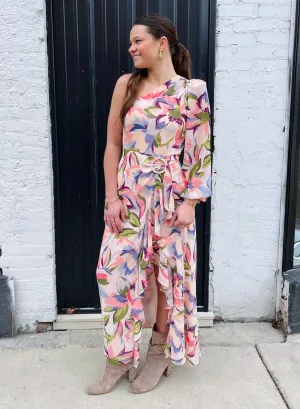 Sandersonia Floral One Shoulder Dress