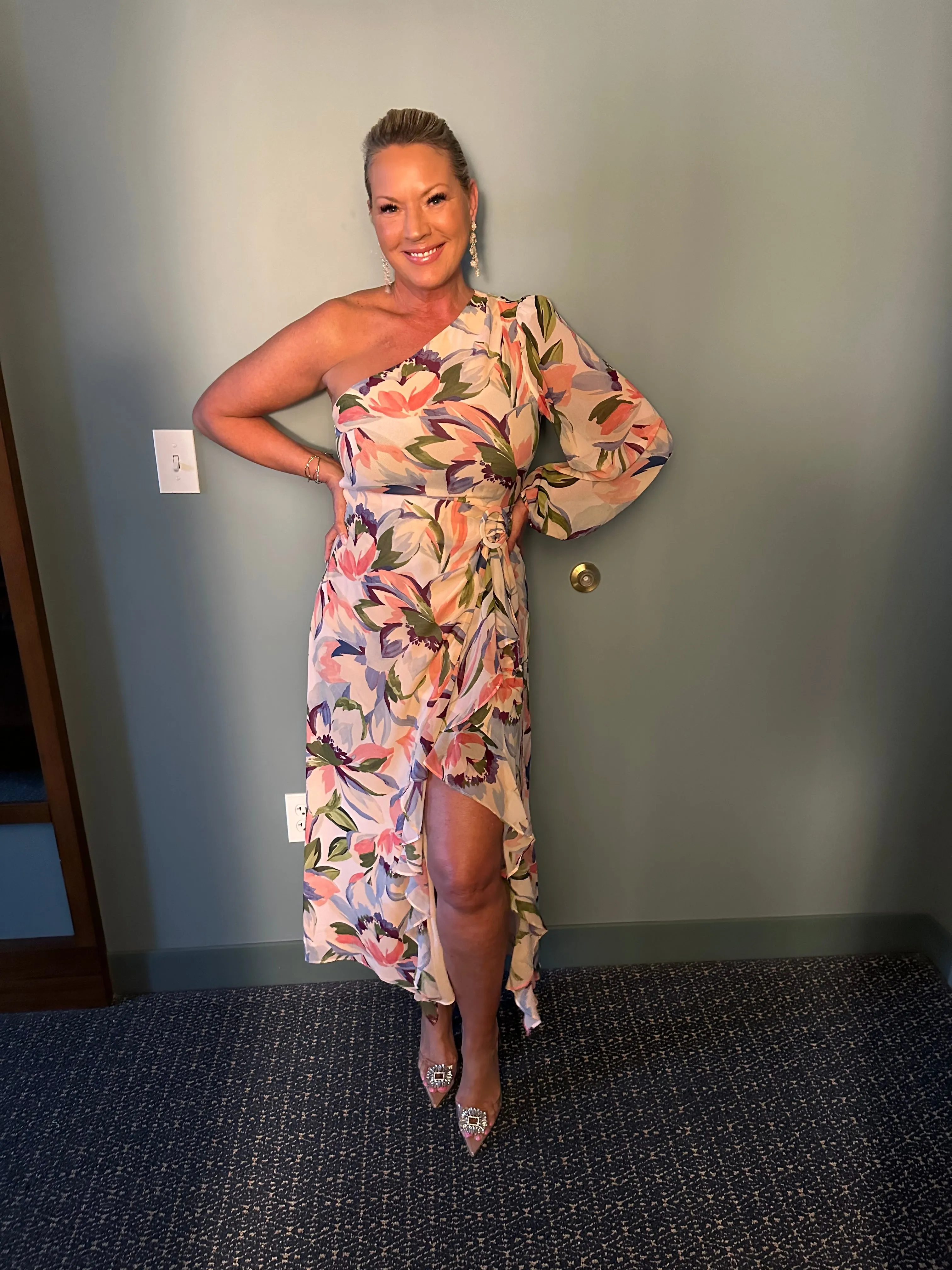 Sandersonia Floral One Shoulder Dress