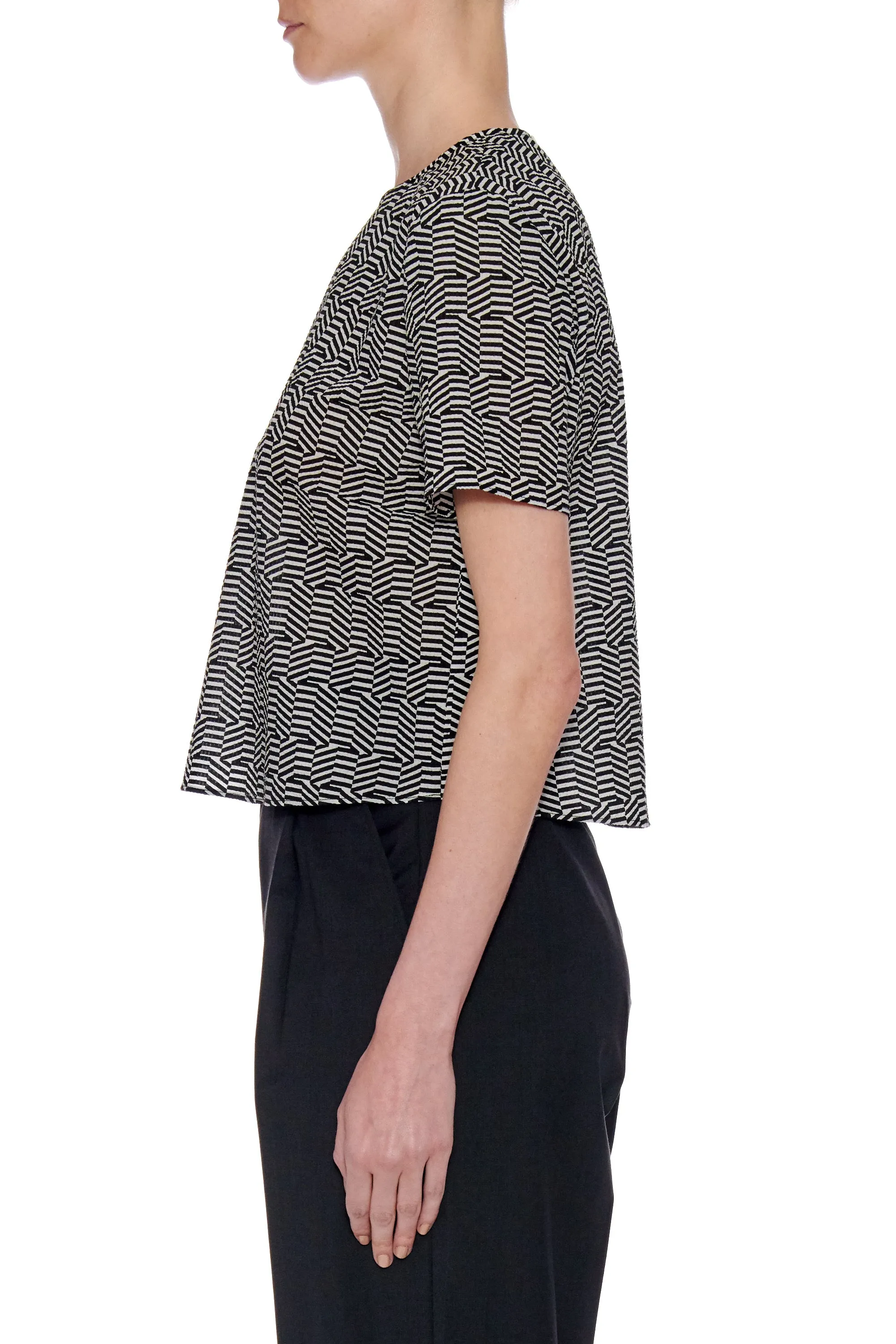 Segovia Top - Loose fit minimal crew blouse