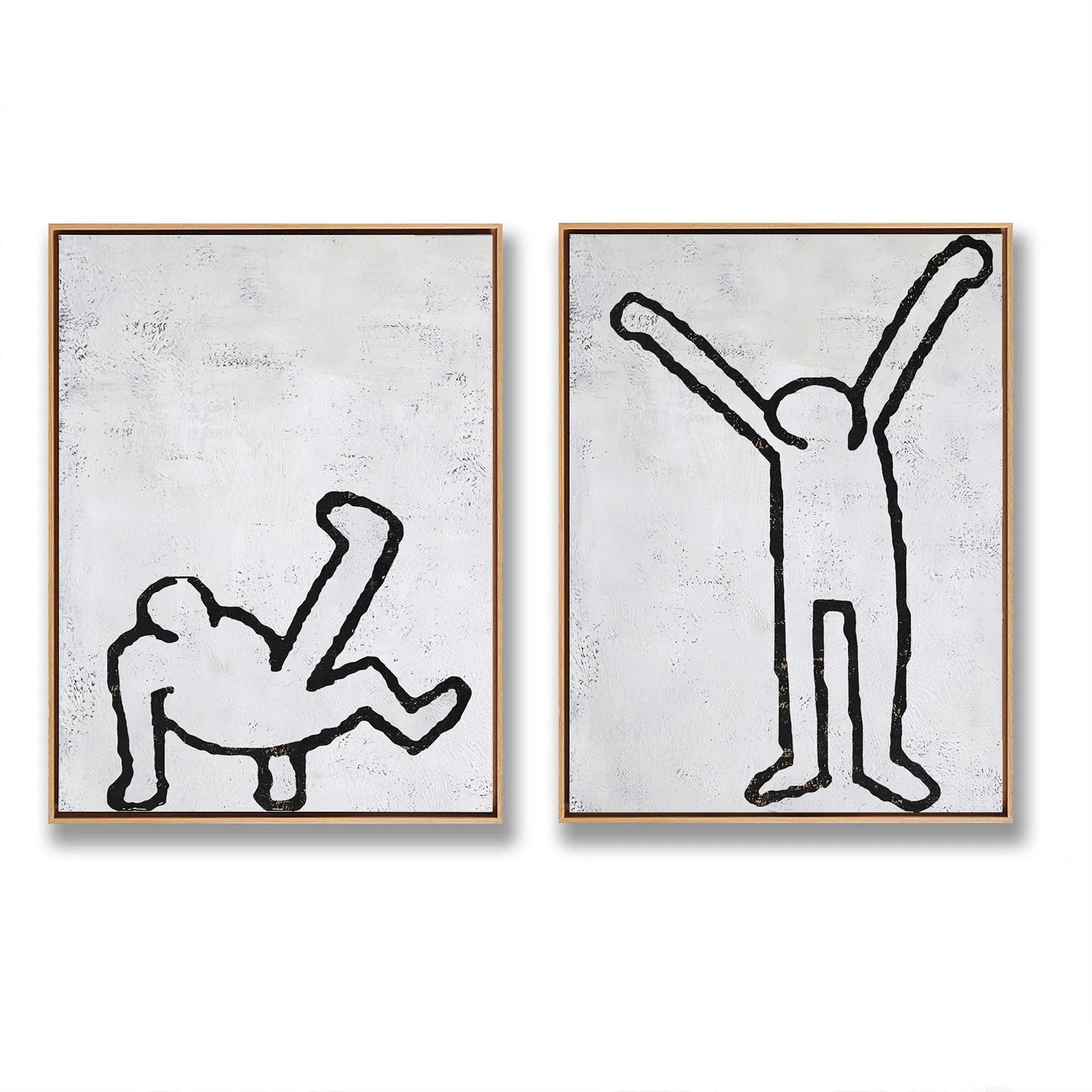 Set of 2 Minimal Painting Dancing Man P118