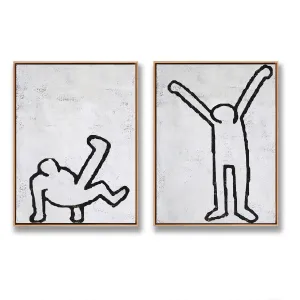 Set of 2 Minimal Painting Dancing Man P118