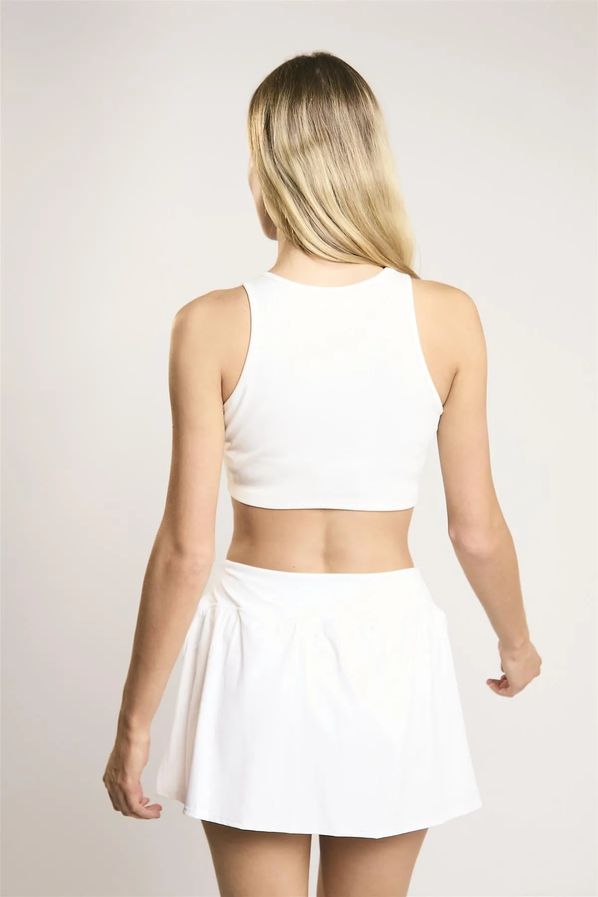 Signature White Side-Split Skort