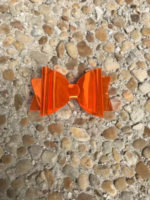 Small Orange Glossy Pool Bow