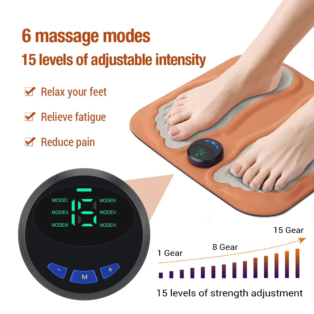 Smart 3D Deep Muscle Stimulation & Pain Relief Low-Frequency Pulse Foot Massager