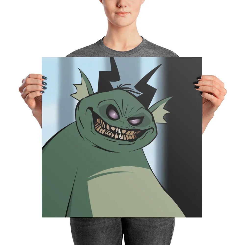 Smiley Green Demon Poster