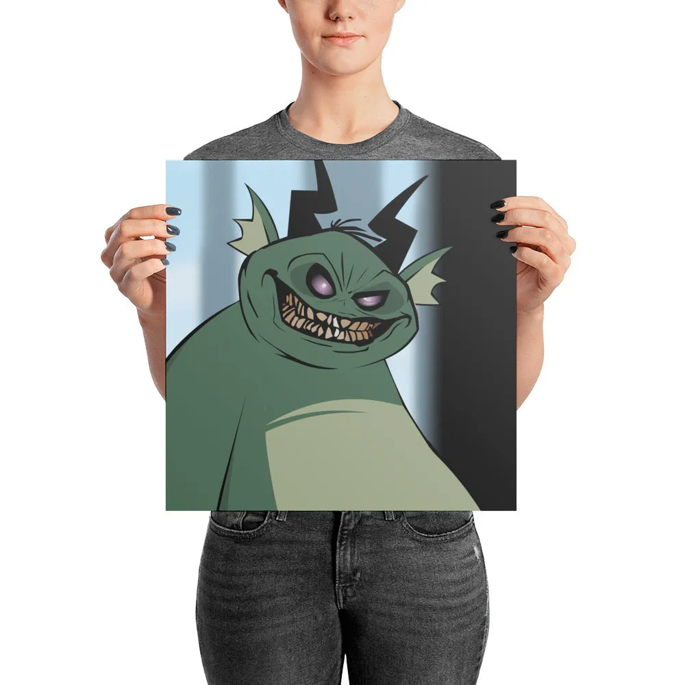 Smiley Green Demon Poster