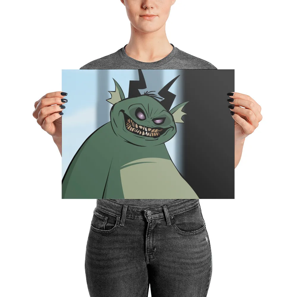 Smiley Green Demon Poster