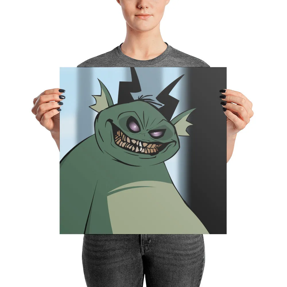Smiley Green Demon Poster