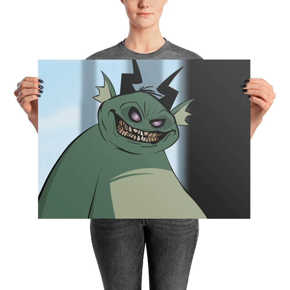 Smiley Green Demon Poster