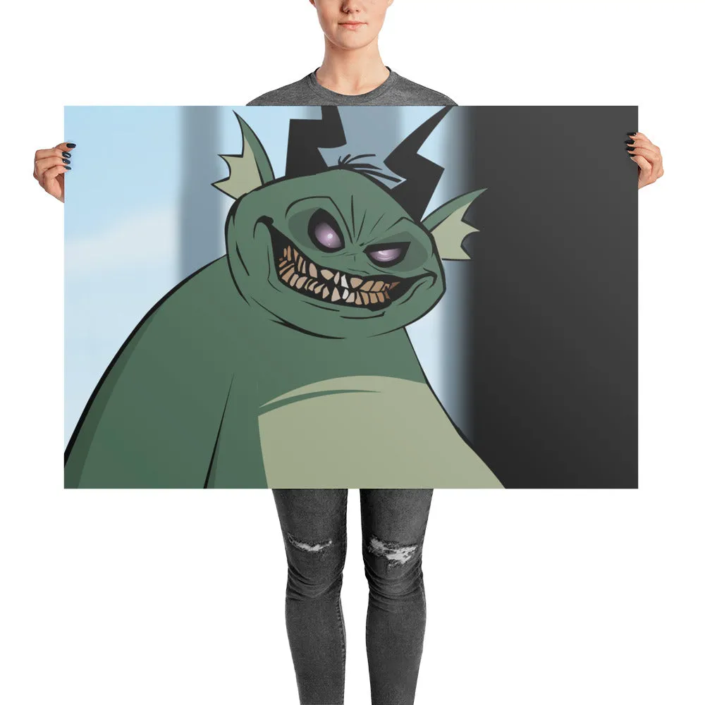 Smiley Green Demon Poster