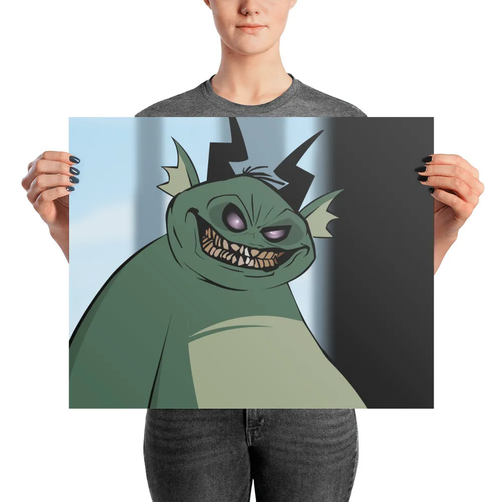 Smiley Green Demon Poster