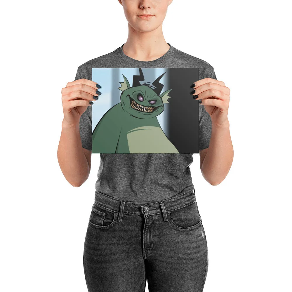 Smiley Green Demon Poster