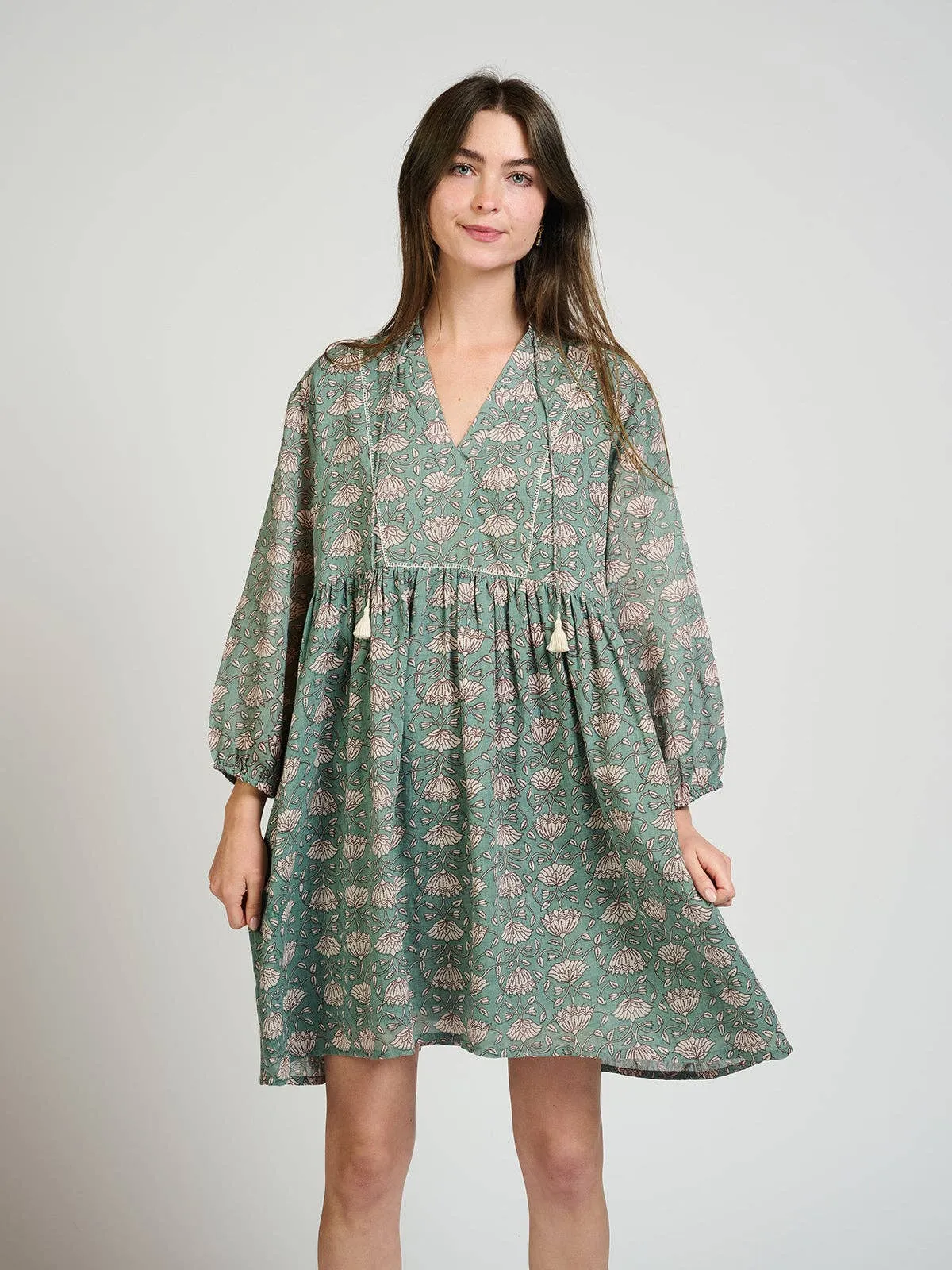 Sohla Teal Floral Dress