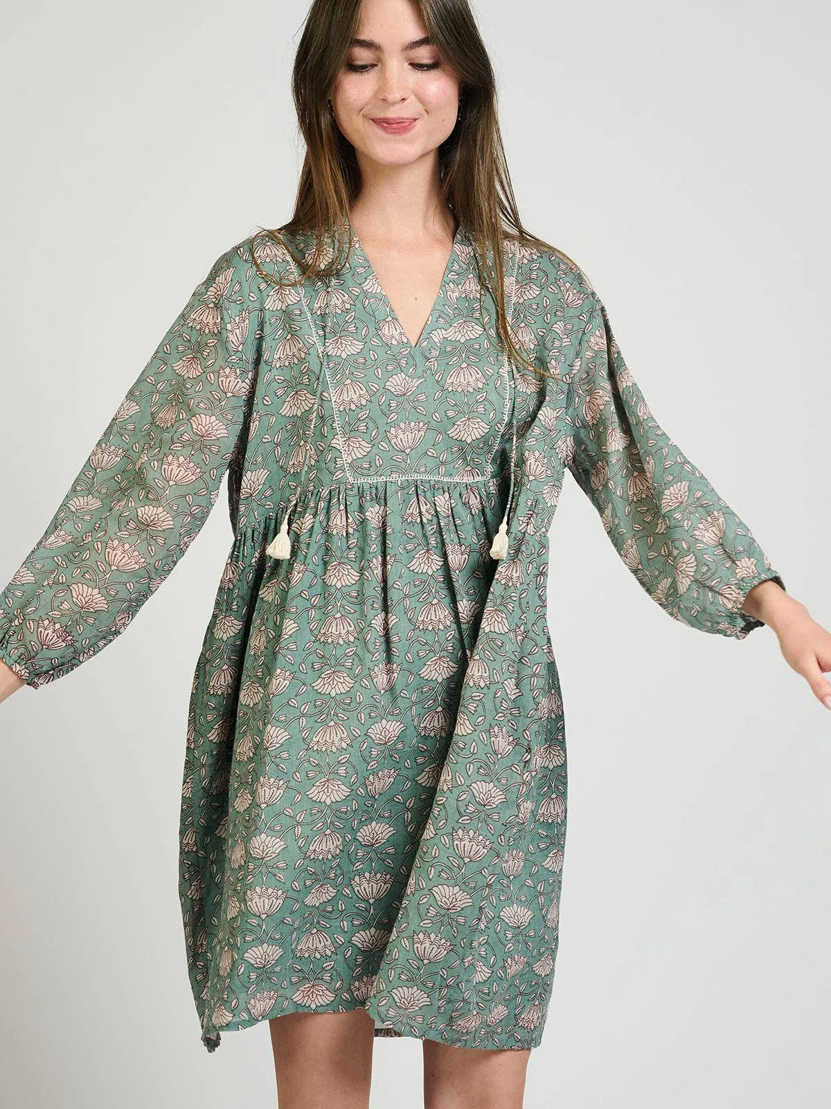 Sohla Teal Floral Dress