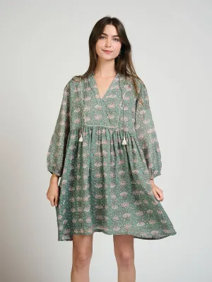 Sohla Teal Floral Dress