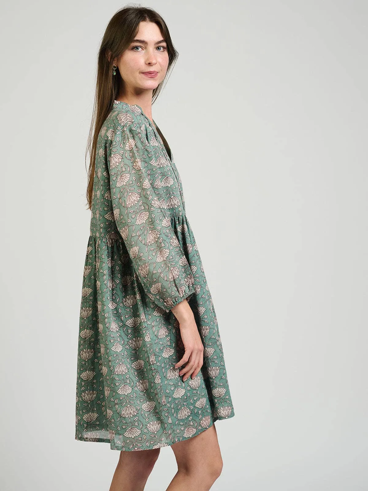 Sohla Teal Floral Dress