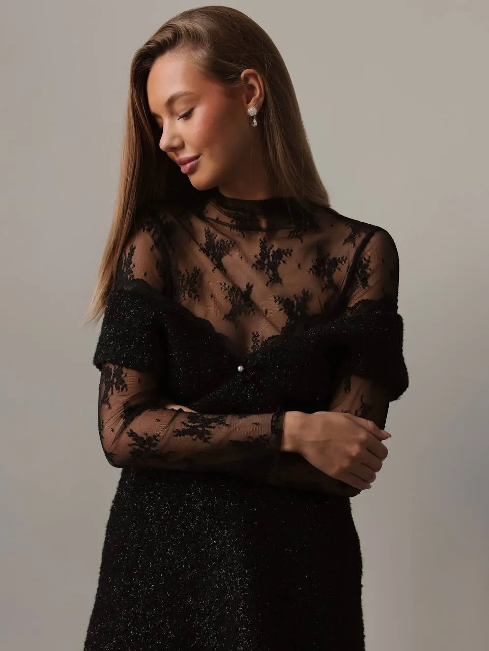 Sophisticated Black Lace Dress