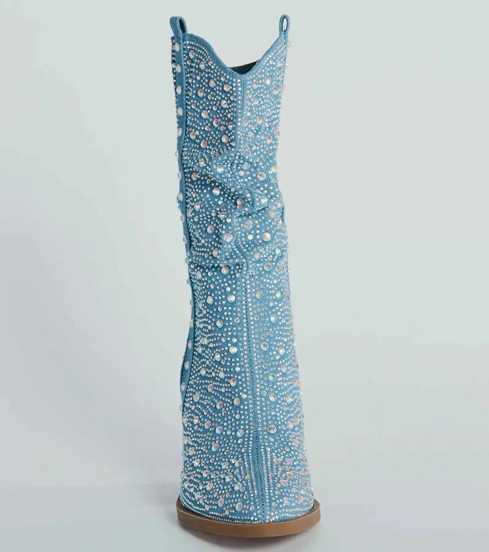 Sparkle Girl Rhinestone Denim Cowboy Boots