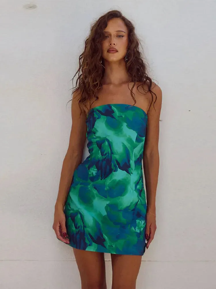 Strapless Floral Mini Dress | Vibrant & Chic | Summer Ready