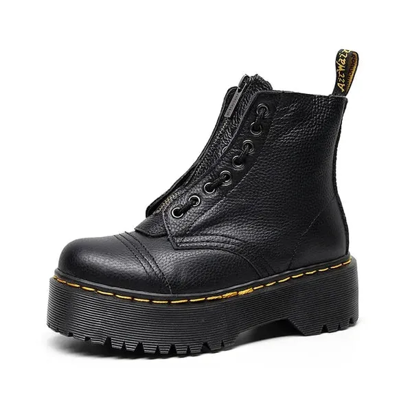 Stylish Genuine Leather Platform Boots for Ultimate Comfort | Trendy & Durable