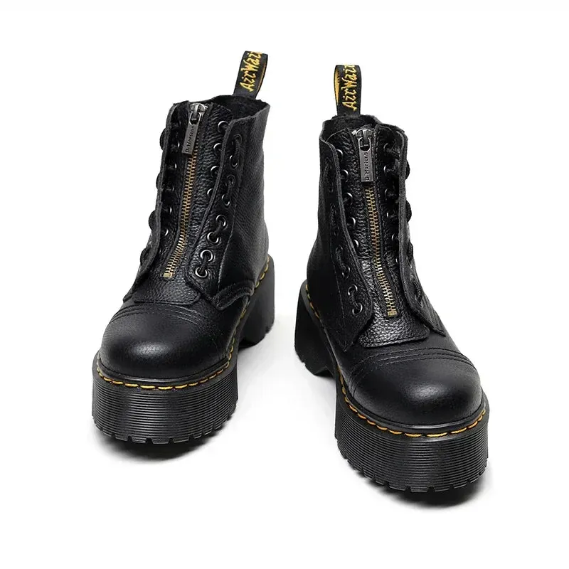 Stylish Genuine Leather Platform Boots for Ultimate Comfort | Trendy & Durable