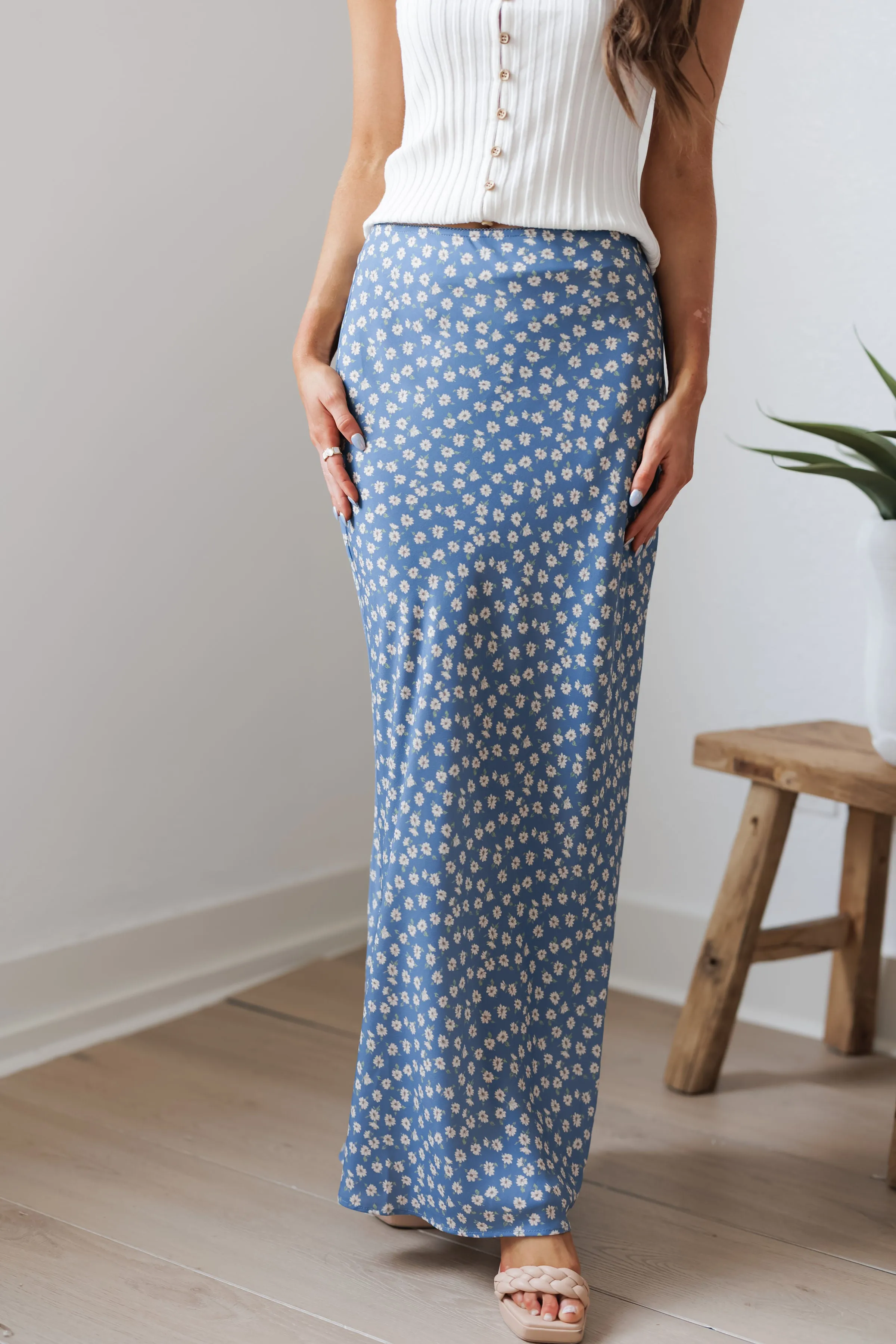 Sweet Gather Skirt-Blue