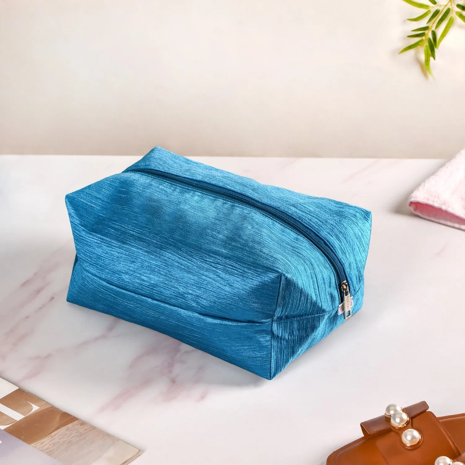 Teal Zippered Shoe Bags For Travel Large Set Of 3