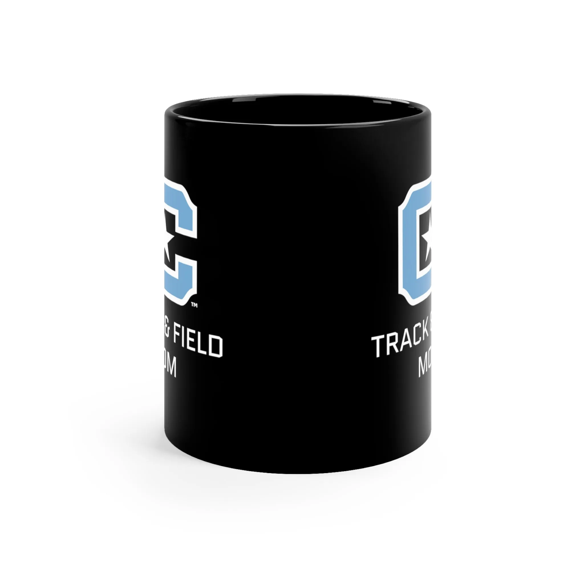 The Citadel Block C Logo, Sports Track & Field Mom, Black Mug, 11oz