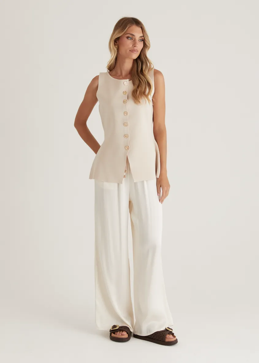 Tilly Knit Vest - Cream