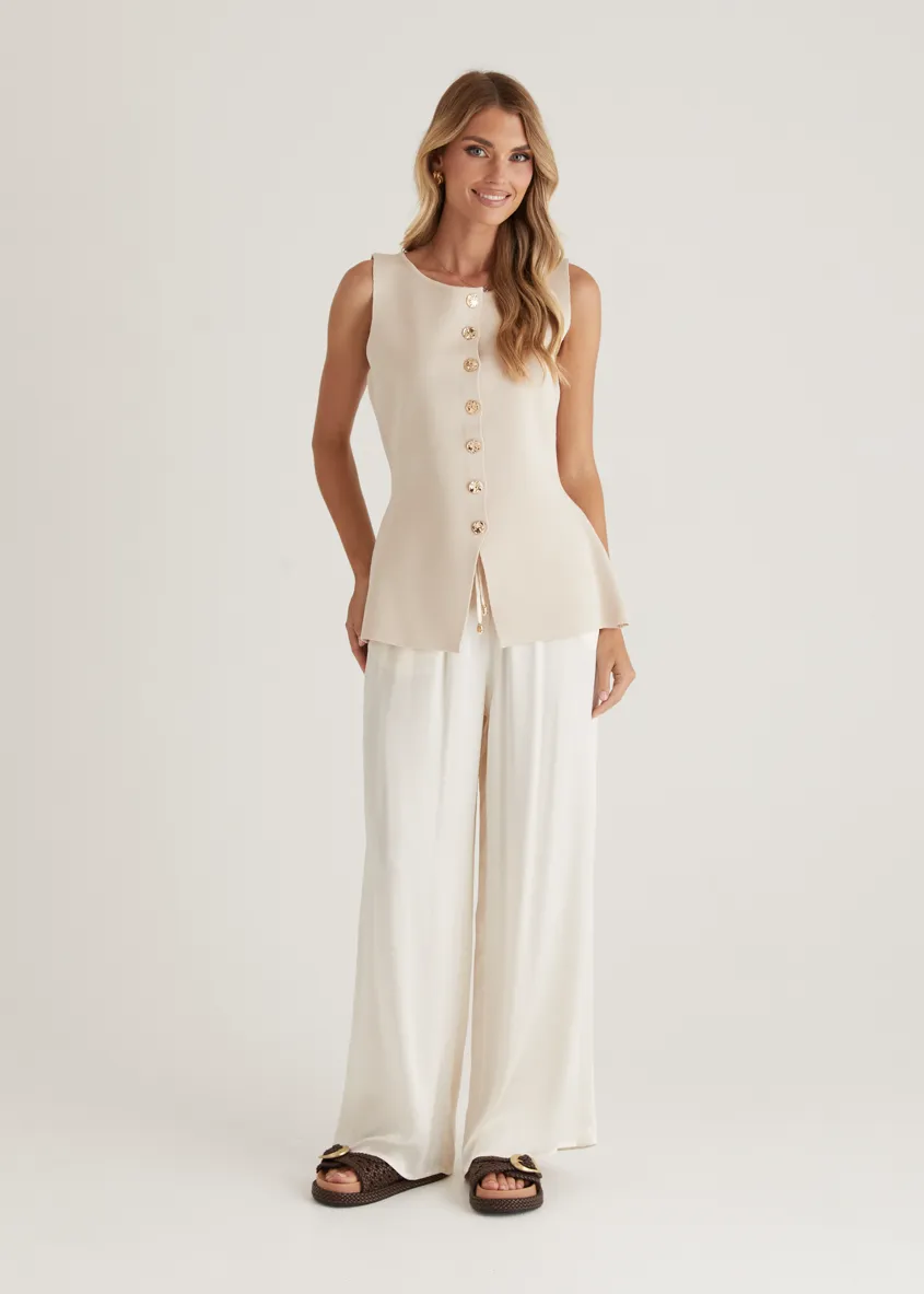 Tilly Knit Vest - Cream