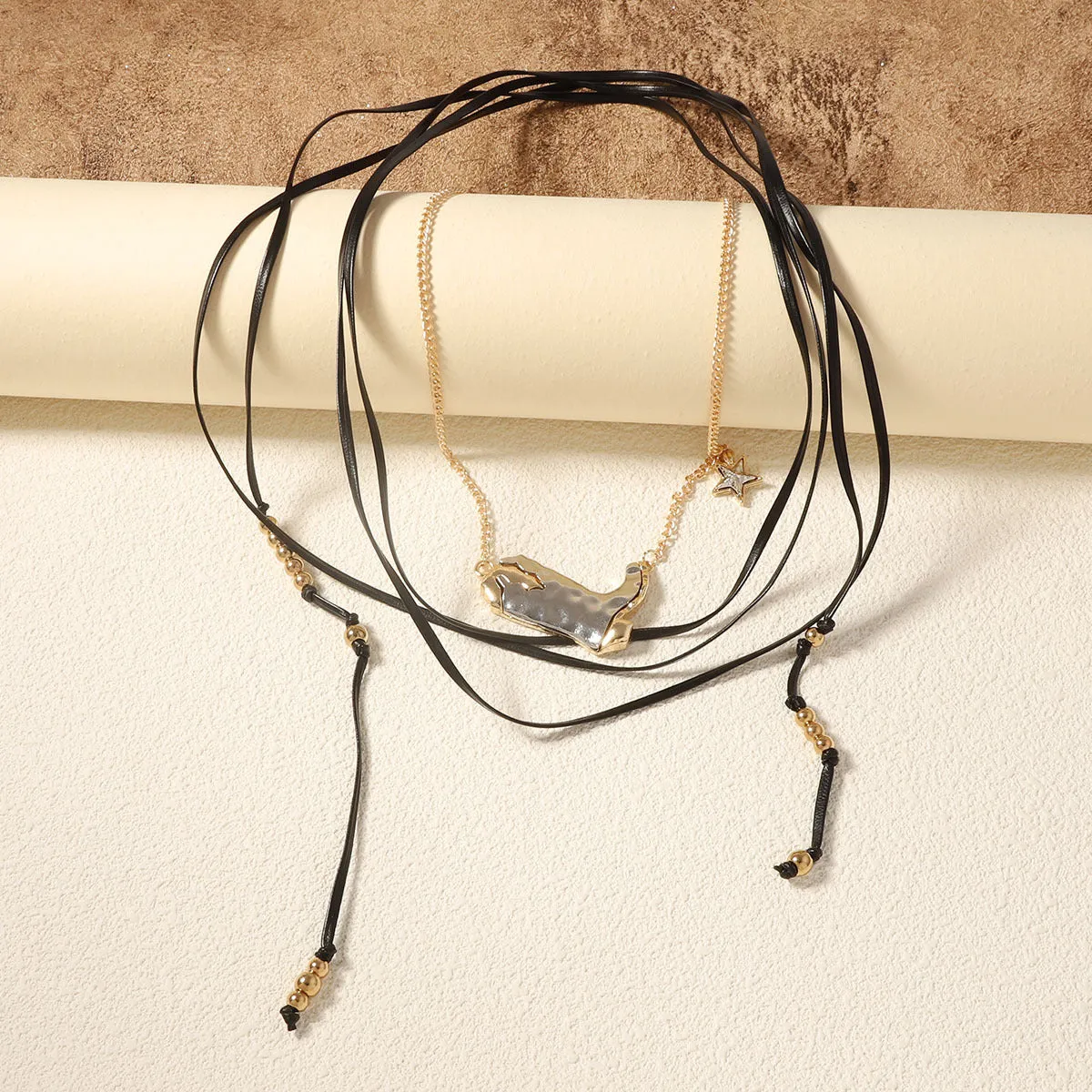Trendy Alloy Boots Multi-layer Long Necklace