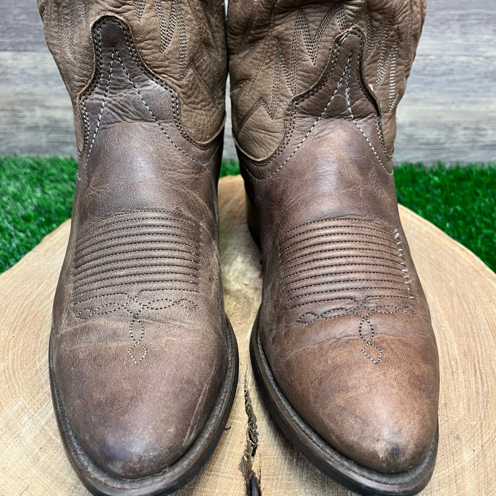Unknown Men - Size 8.5 - Brown Soft Leather Cowboy Boots