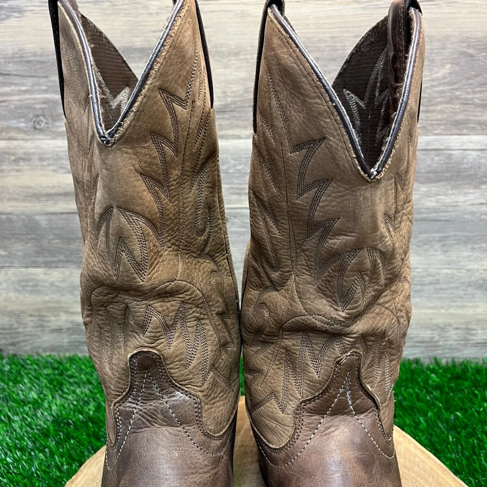 Unknown Men - Size 8.5 - Brown Soft Leather Cowboy Boots