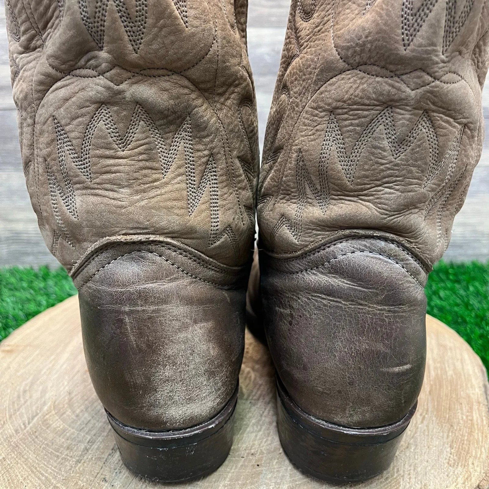 Unknown Men - Size 8.5 - Brown Soft Leather Cowboy Boots