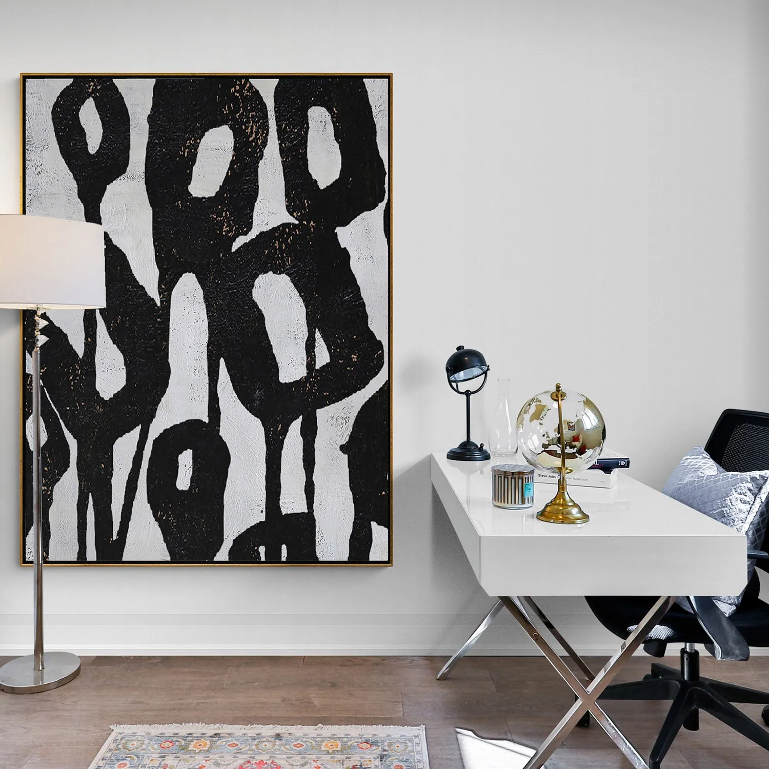Vertical Abstract Flower Painting H234V