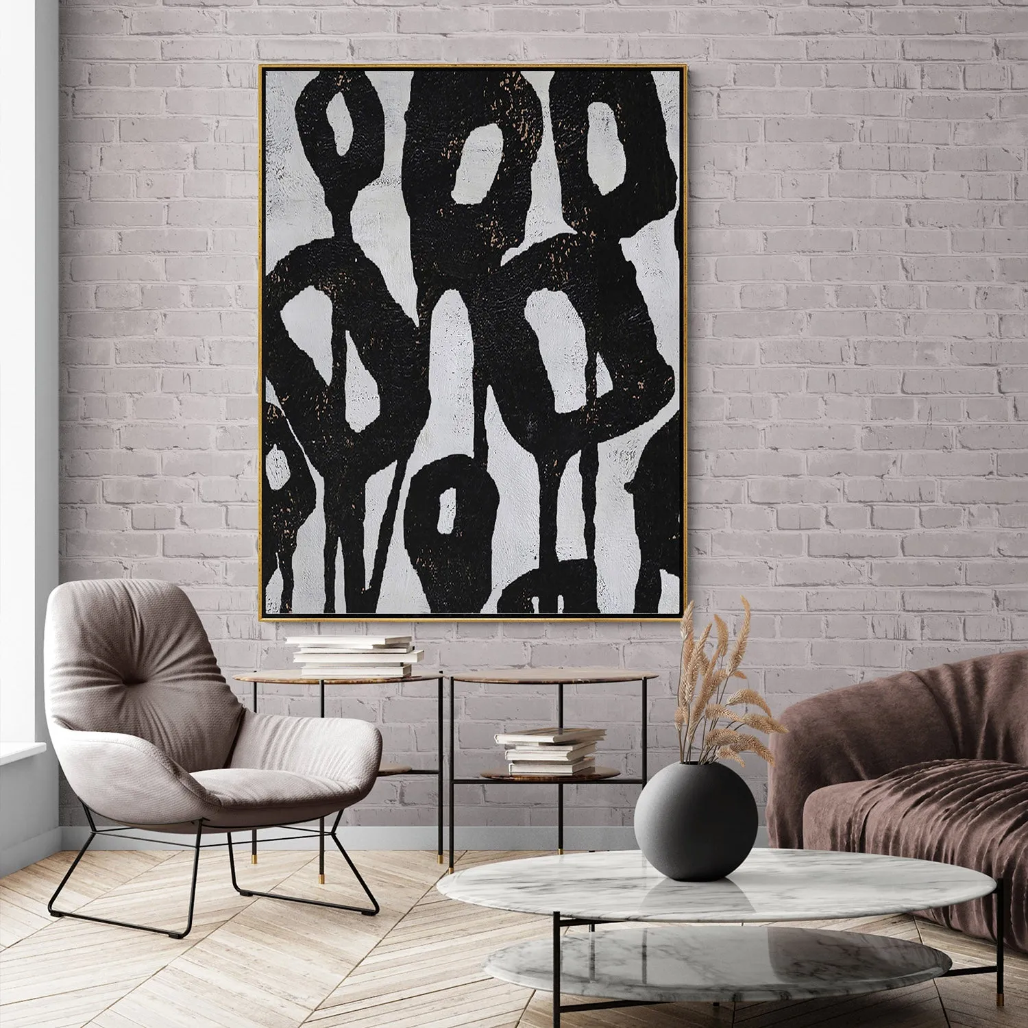 Vertical Abstract Flower Painting H234V