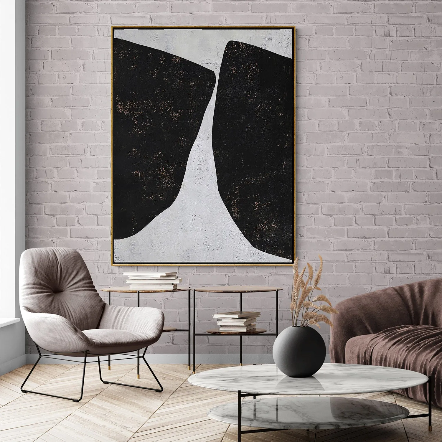 Vertical Minimal Abstract Art H158V
