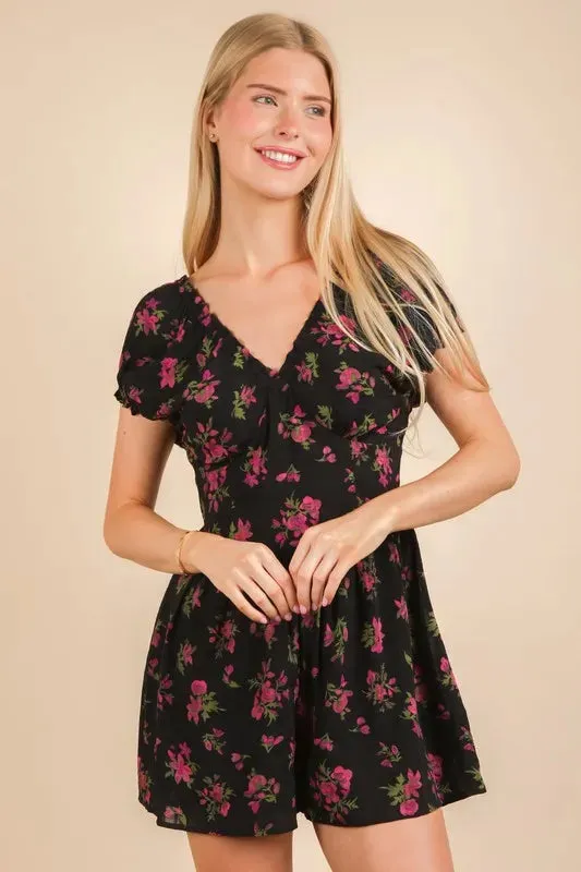 VERY J Floral Printed Ruffle Romper