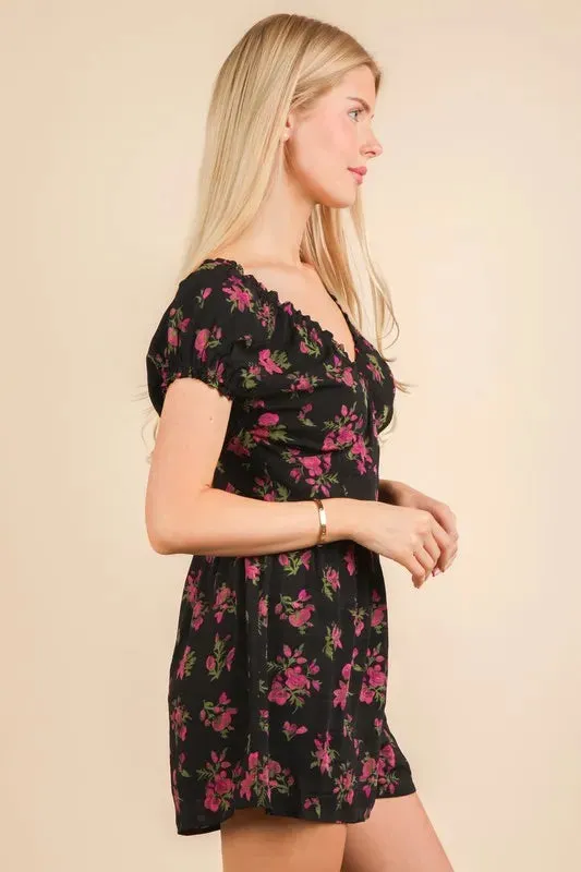 VERY J Floral Printed Ruffle Romper