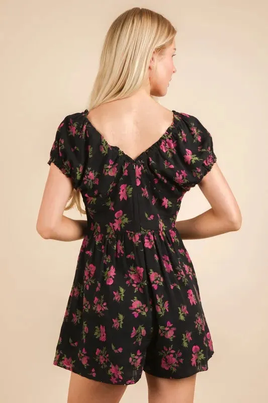 VERY J Floral Printed Ruffle Romper