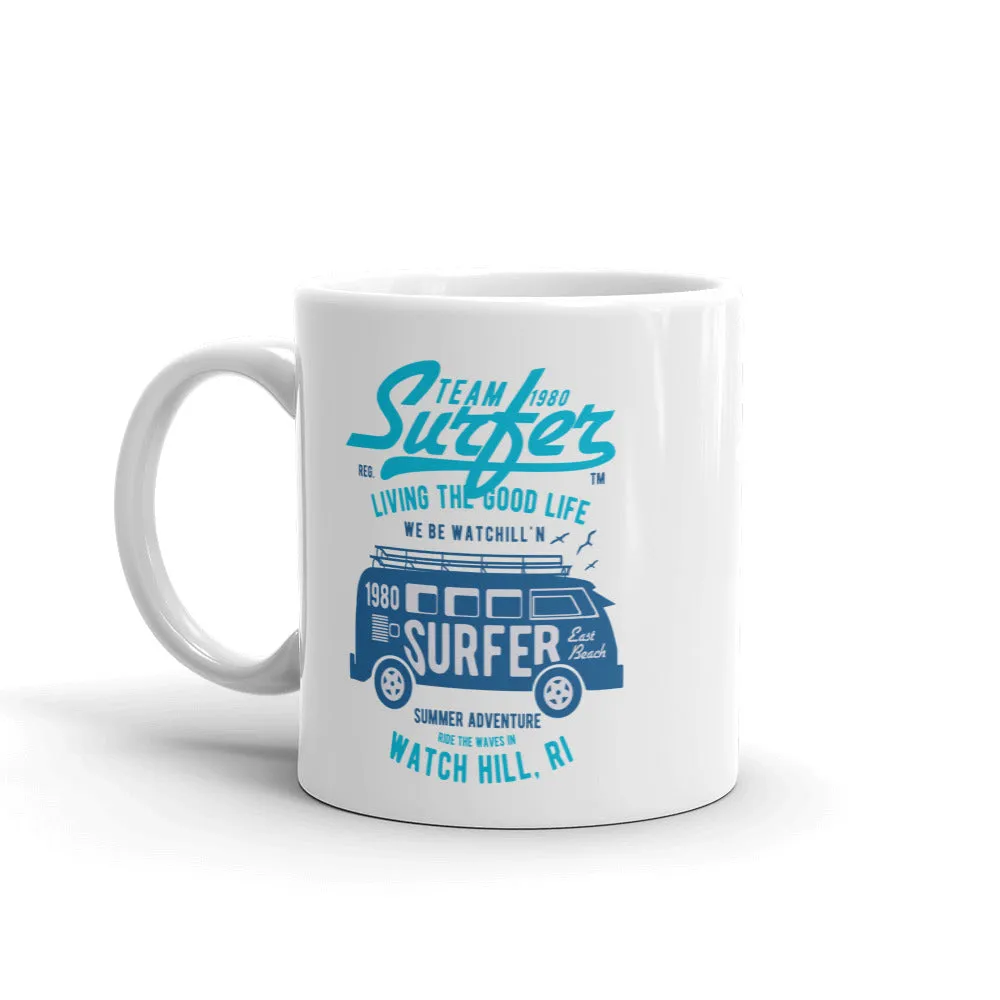Watchill'n 'Team Surfer' Ceramic Mug - (Cyan/Blue)