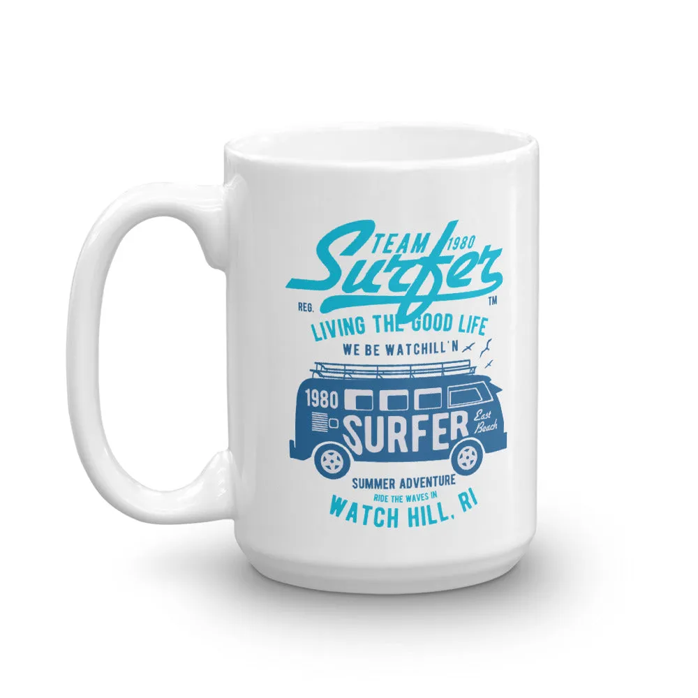 Watchill'n 'Team Surfer' Ceramic Mug - (Cyan/Blue)