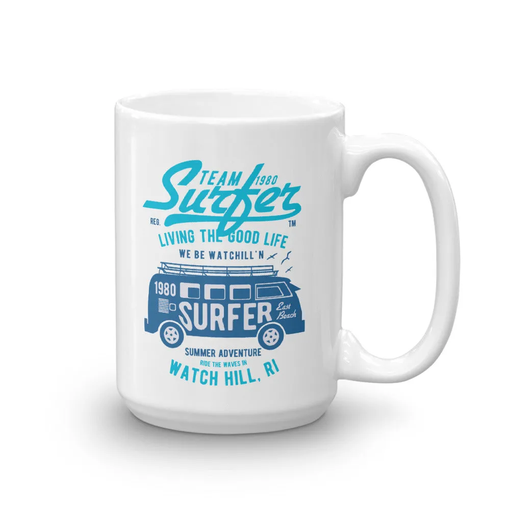 Watchill'n 'Team Surfer' Ceramic Mug - (Cyan/Blue)
