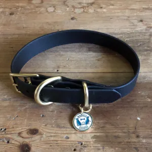 Waterproof Buckle Collar : Black   Brass