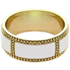 White Beaded Outline Bangle Bracelet