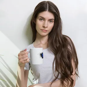 White glossy mug Blue beta