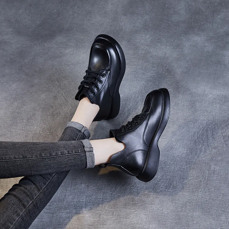 Women Retro Minimalist Soft Leather Ankle Boots