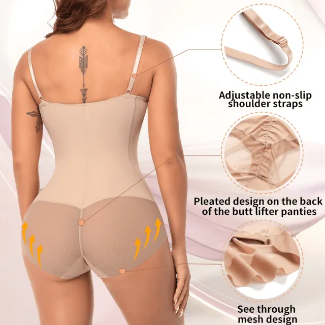 Women Waist Trainer Shapewear Bodysuit With Built-In Bra